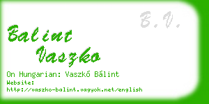 balint vaszko business card