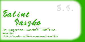 balint vaszko business card